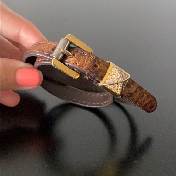 Michael Kors Embossed Leather Double Wrap Bracelet - Picture 3 of 5